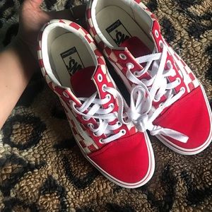 Custom Red Checkered Vans